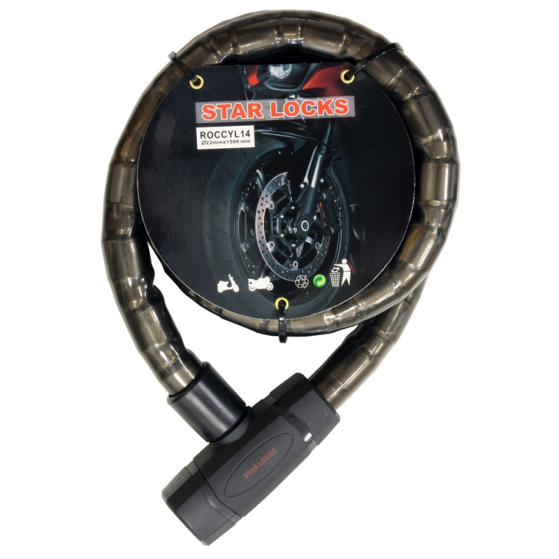 STAR LOCKS ANTIVOL CABLE ARTICULÉ 22MM x 1,50M
