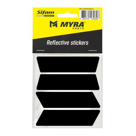 MYRA STICKERS NOIR REFLECHISSANTS POUR CASQUE