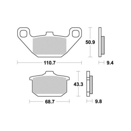 PERFTEC PLAQUETTES DE FREIN SEMI-MÉTAL S1002R