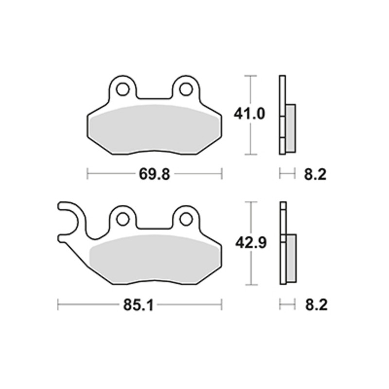 PERFTEC PLAQUETTES DE FREIN SEMI-MÉTAL S1801R