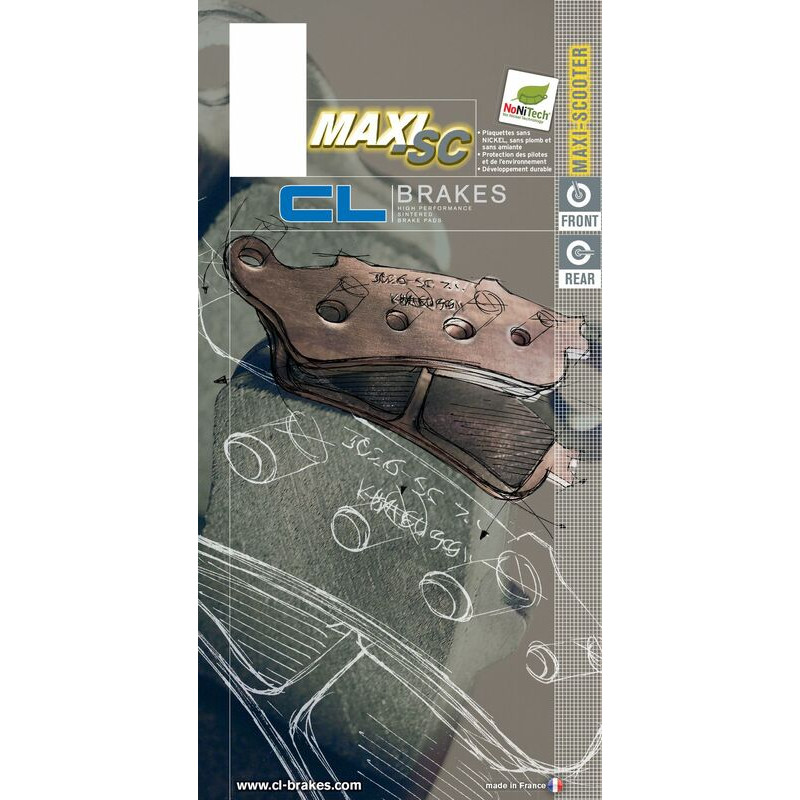 CL PLAQUETTES DE FREIN MÉTAL FRITTÉ POUR MAXI SCOOTER - 3059MSC