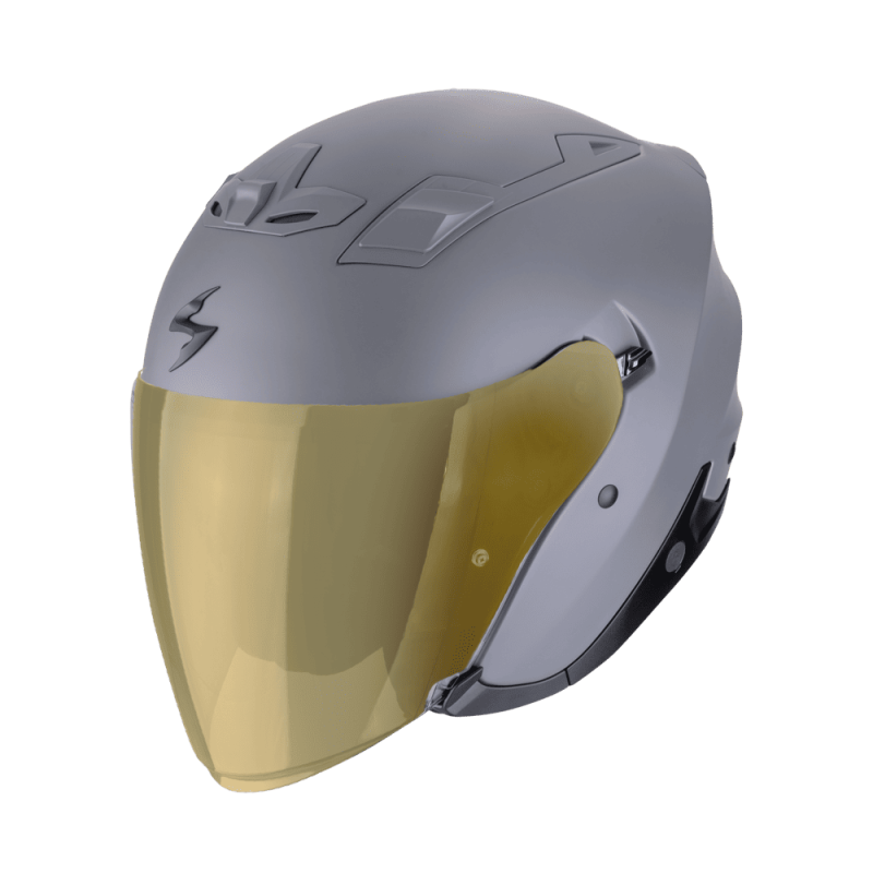 SCORPION EXO-Z1 MAT - GRIS AVEC VISIÈRE MIROIR OR