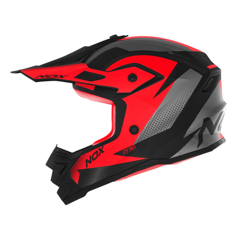 NOX CASQUE CROSS ENFANT N761 FUSION MAT - NOIR/ROUGE