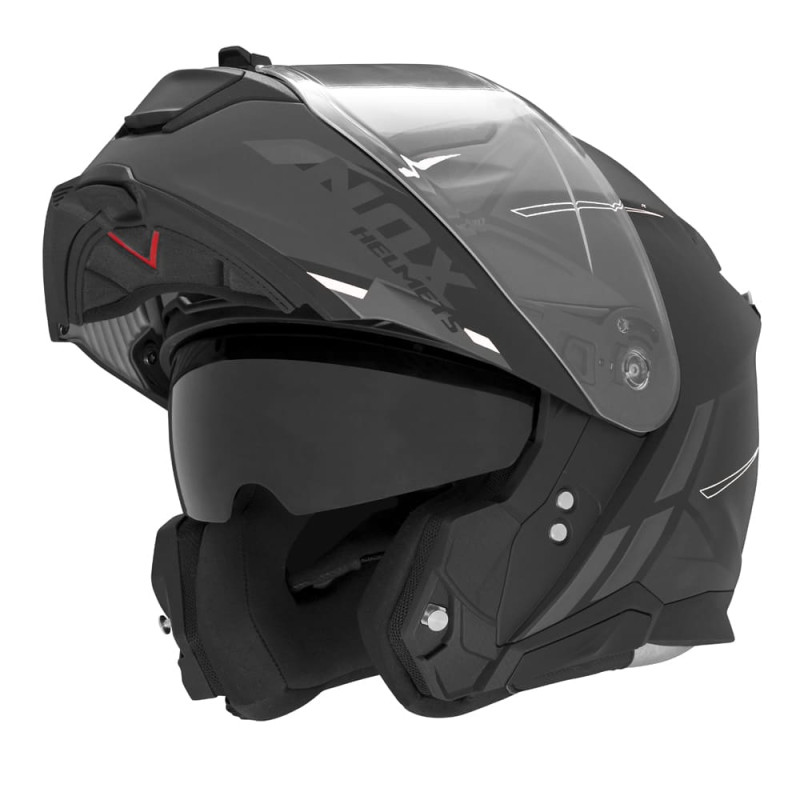 NOX CASQUE MODULABLE N967 SYNCHRO MAT - NOIR/BLANC