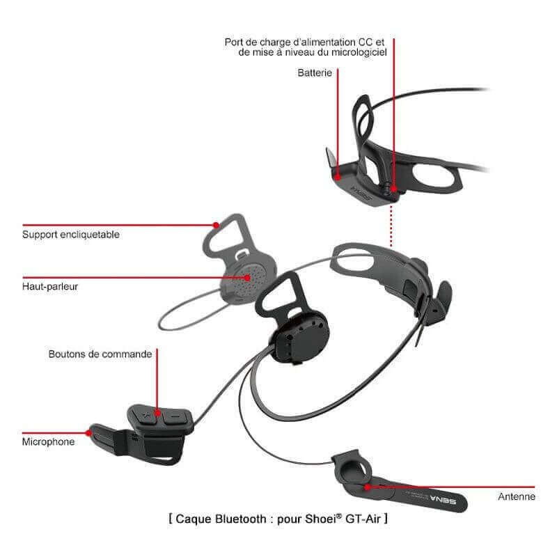 SENA INTERCOM BLUETOOTH 10U POUR SHOEI GT AIR